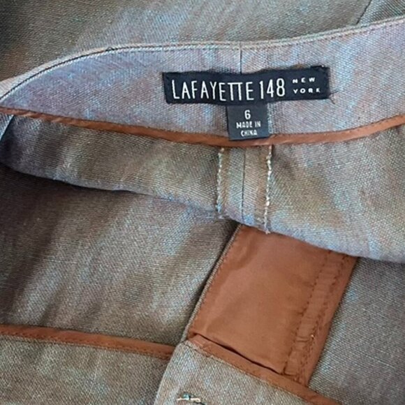 Lafayette 148 Woman's Career Blue Iridescent Metallic Linen Blazer Set Sz 6 - Picture 12 of 16